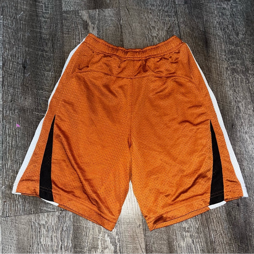 Vintage Kids Texas Longhorn Genuine Stuff Mesh Short Size Small (8) Orange White - Picture 5 of 5